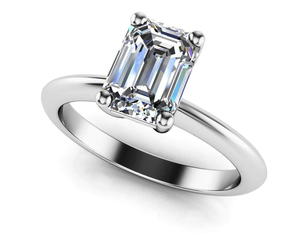 Classic Emerald Cut Diamond Engagement Ring with 0.50 ct.(finished) 6x4mm - Luxury Time NYC