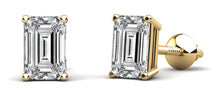 Load image into Gallery viewer, Classic Emerald Cut Diamond Stud Earrings with 0.50 ct.(finished) 4.2x3.2mm - Luxury Time NYC