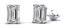 Load image into Gallery viewer, Classic Emerald Cut Diamond Stud Earrings with 0.50 ct.(finished) 4.2x3.2mm - Luxury Time NYC