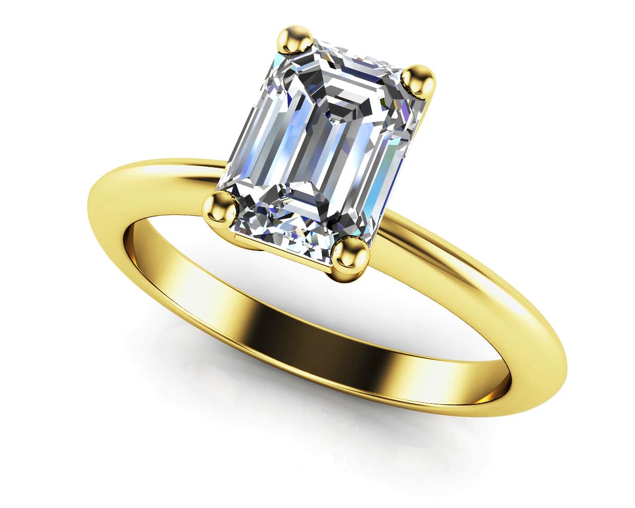 Classic Emerald Cut Lab - Grown Diamond Engagement Ring with 0.50 ct.(finished) 6x4mm - Luxury Time NYC