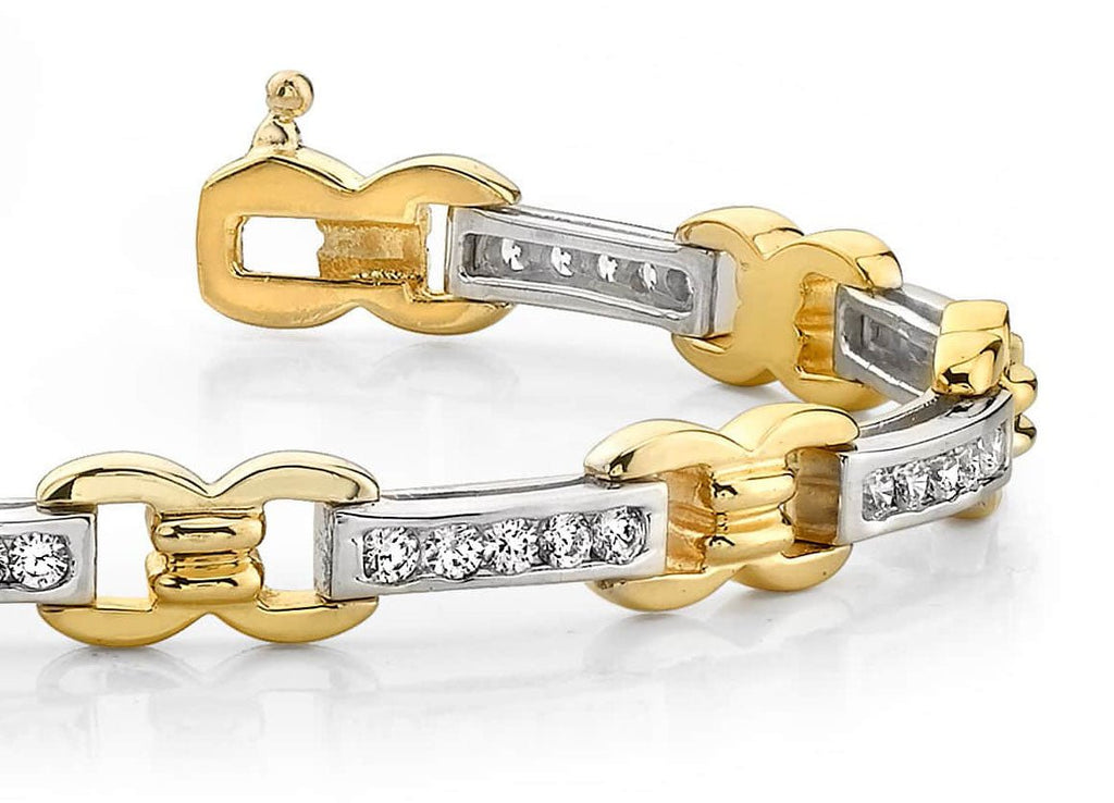 Classic Figure 8 Link Diamond Bracelet with 1.00 ct.(finished) 1.5mm - Luxury Time NYC