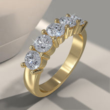 Load image into Gallery viewer, Classic Five Diamond Anniversary Diamond Ring with 0.50 ct.(finished) 2.9mm - Luxury Time NYC