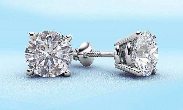 Classic Four Prong Diamond Lab - Grown Diamond Studs with 1.26 ct.(finished) 5.4mm - Luxury Time NYC