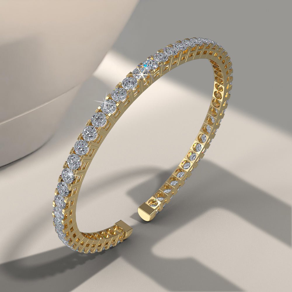 Classic Four Prong Flexible Diamond Bangle with 2.31 ct.(finished) 2mm - Luxury Time NYC