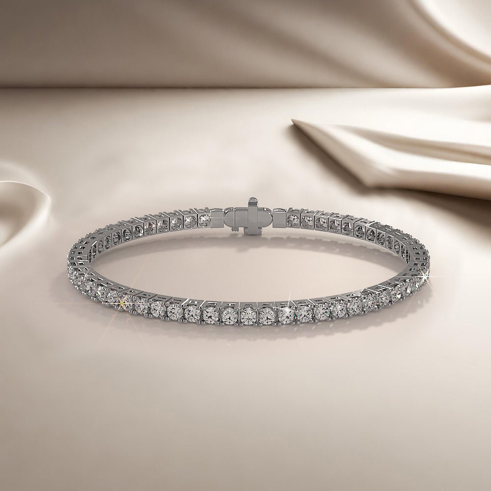 Classic Four Prong Flexible Lab - Grown Diamond Bangle with 4.68 ct.(finished) 2.8mm - Luxury Time NYC