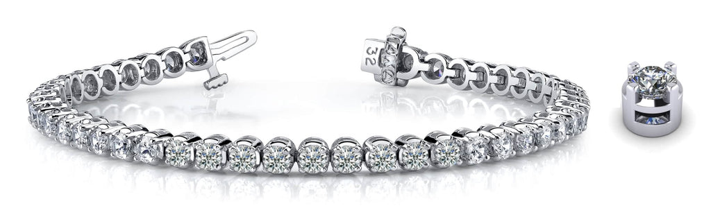 Classic Four Prong Lab - Grown Diamond Tennis Bracelet with 5.15 ct.(finished) 3mm - Luxury Time NYC