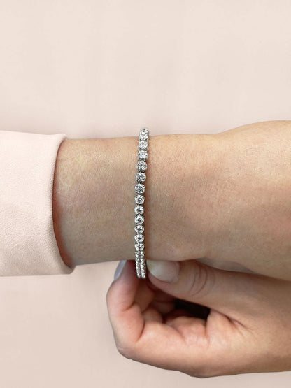 Classic Four Prong Lab - Grown Diamond Tennis Bracelet with 5.15 ct.(finished) 3mm - Luxury Time NYC