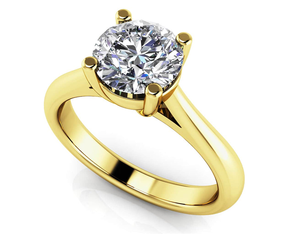 Classic Four Prong Round Cut Solitaire Ring Diamond with 0.50 ct. (0.50 ct. center diamond) - Luxury Time NYC