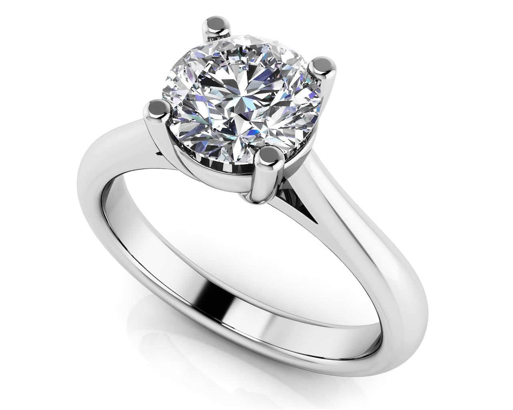 Classic Four Prong Round Cut Solitaire Ring Diamond with 1.00 ct. (1.00 ct. center diamond) - Luxury Time NYC