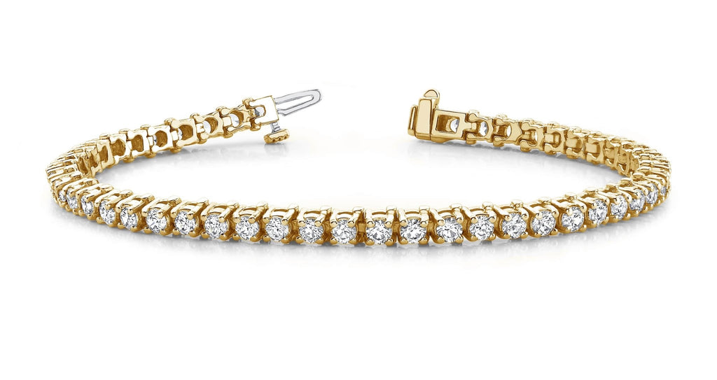 Classic Four Prong Round Diamond Tennis Bracelet with 2.96 ct.(finished) 2.4mm - Luxury Time NYC