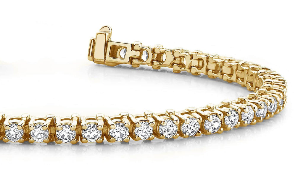 Classic Four Prong Round Diamond Tennis Bracelet with 4.06 ct.(finished) 2.7mm - Luxury Time NYC