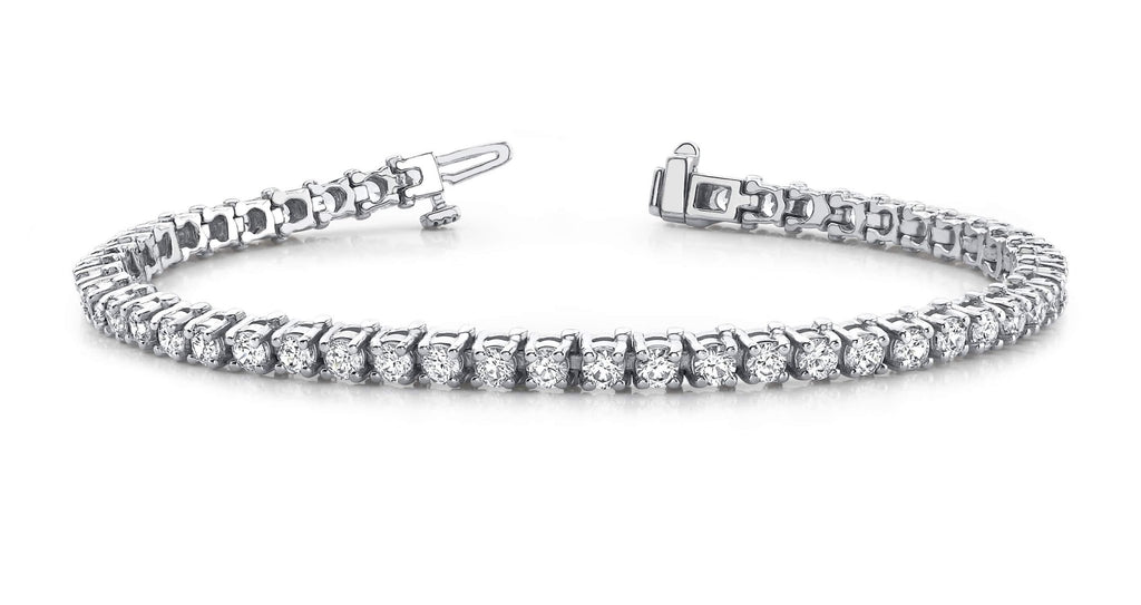 Classic Four Prong Round Diamond Tennis Bracelet with 4.06 ct.(finished) 2.7mm - Luxury Time NYC