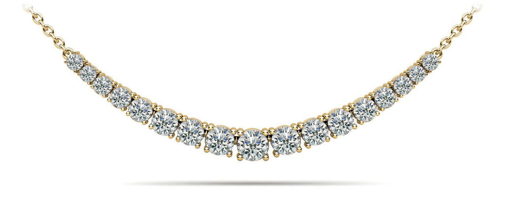 Classic Graduated Tennis Necklace With Chain Lab - Grown Diamond with 1.10 ct.(finished) - Luxury Time NYC