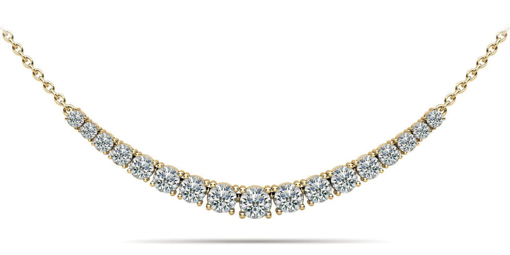 Classic Graduated Tennis Necklace With Chain Lab - Grown Diamond with 1.10 ct.(finished) - Luxury Time NYC