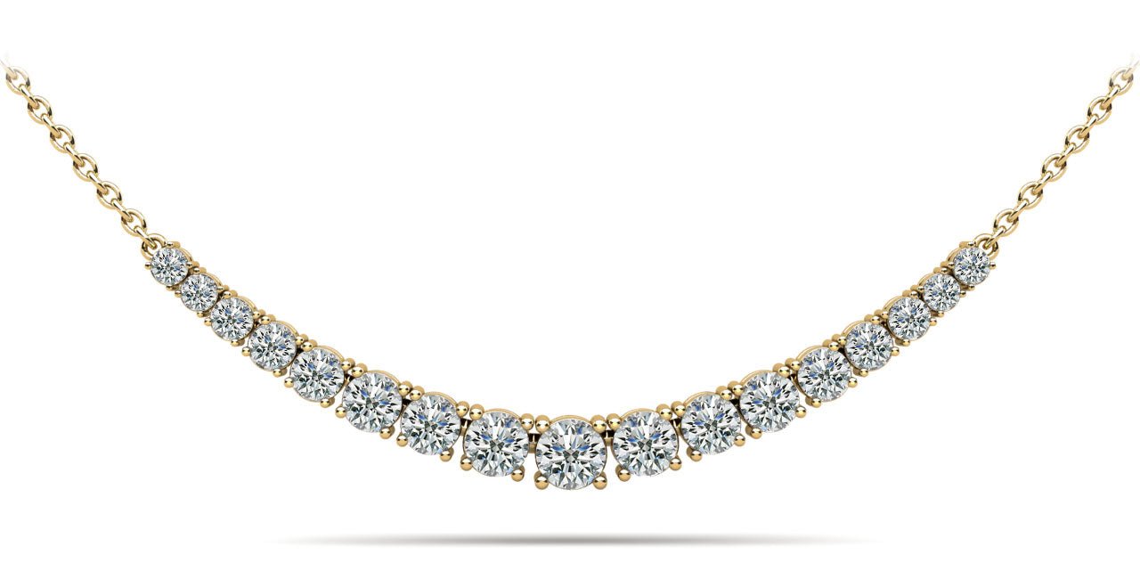 Classic Graduated Tennis Necklace With Chain Lab - Grown Diamond with 2.97 ct.(finished) - Luxury Time NYC