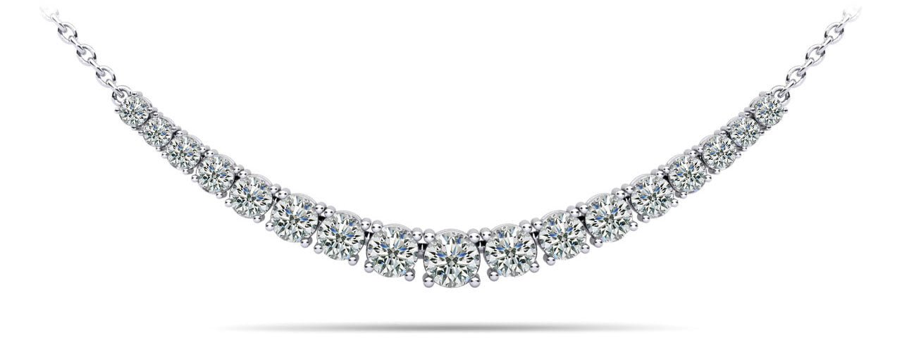 Classic Graduated Tennis Necklace With Diamond Chain with 2.97 ct.(finished) - Luxury Time NYC
