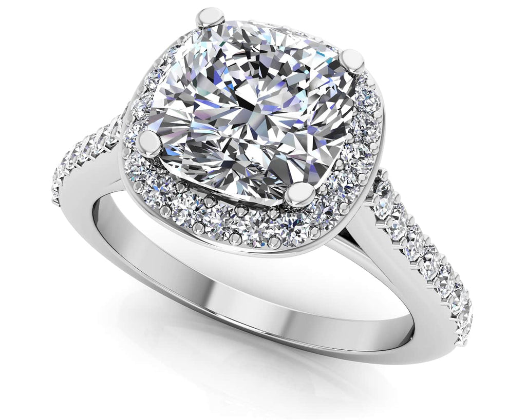 Classic Love Cushion Cut Lab - Grown Diamond Engagement Ring with 1.44 ct. (1.00 ct. center diamond) - Luxury Time NYC