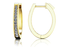 Load image into Gallery viewer, Classic Oval Diamond Hoop Earrings with 0.49 ct.(finished) 1.5mm, 1.75mm, 2mm - Luxury Time NYC