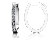 Load image into Gallery viewer, Classic Oval Diamond Hoop Earrings with 0.49 ct.(finished) 1.5mm, 1.75mm, 2mm - Luxury Time NYC