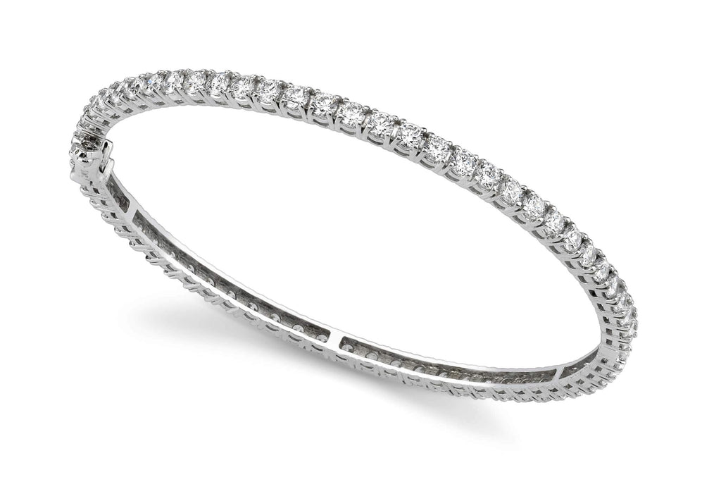 Classic Prong Set Diamond Bangle with 5.42 ct.(finished) 2.8mm - Luxury Time NYC