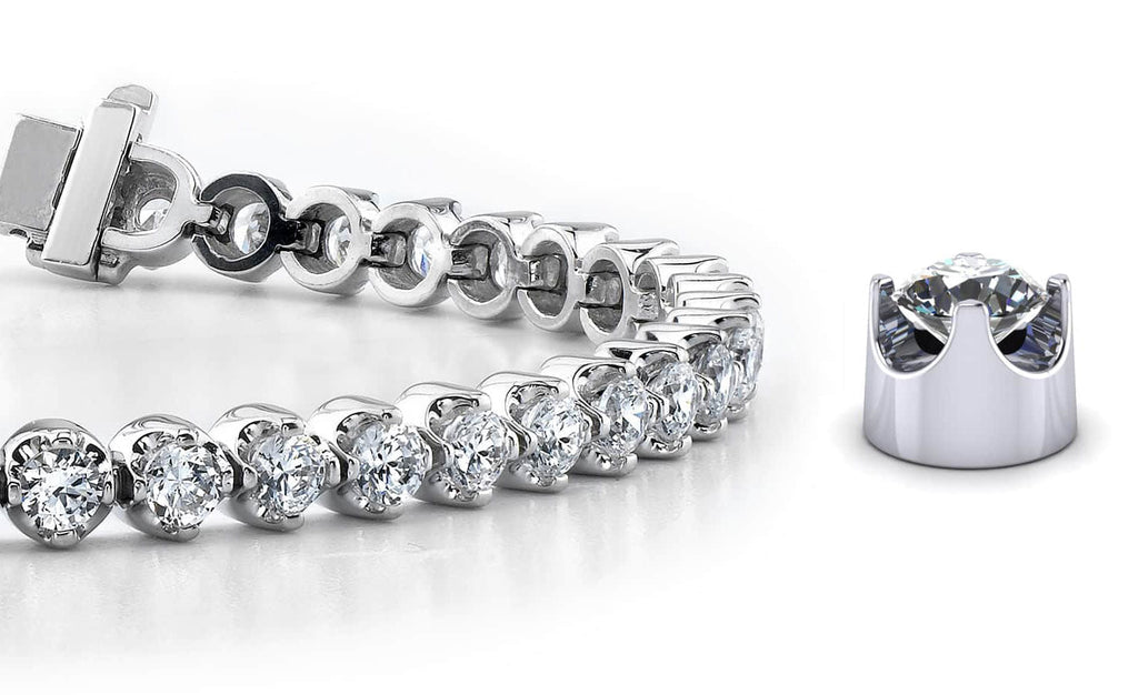 Classic Prong Set Lab - Grown Diamond Tennis Bracelet with 10.50 ct.(finished) 4.5mm - Luxury Time NYC