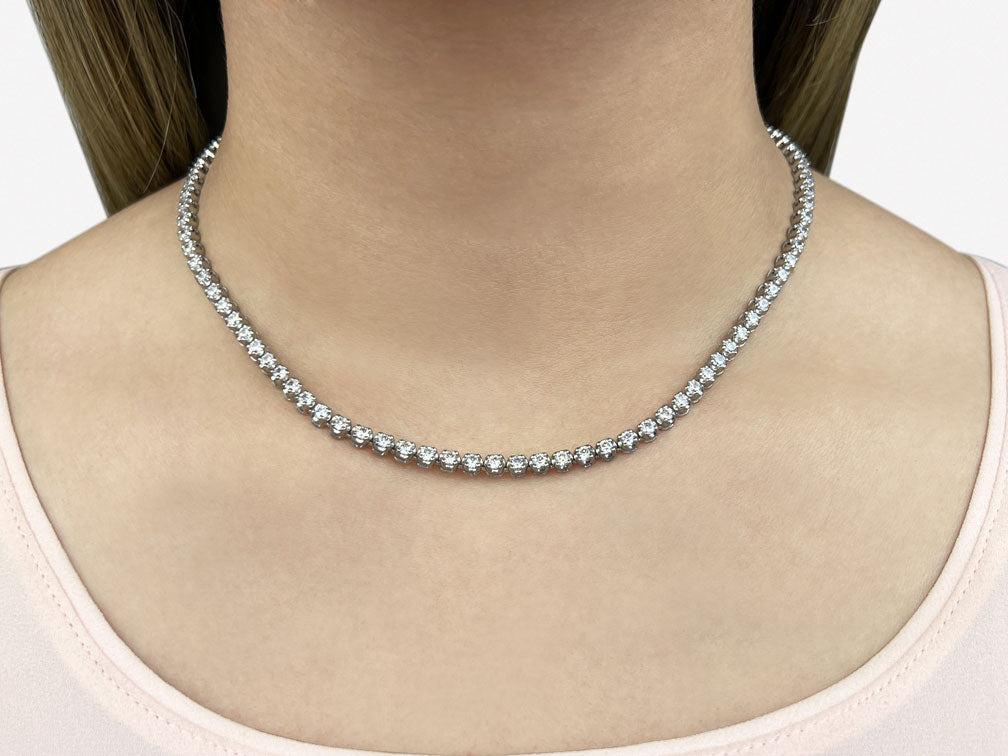 Classic Riviera Tennis Diamond Necklace with 3.06 ct.(finished) 1.6mm - Luxury Time NYC