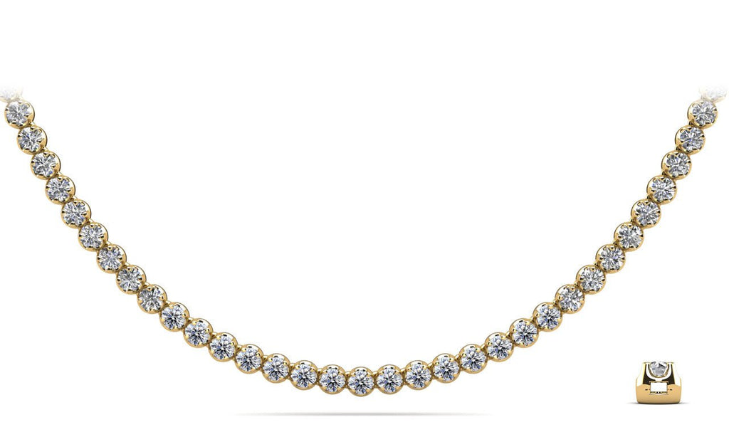 Classic Riviera Tennis Diamond Necklace with 7.09 ct.(finished) 2.5mm - Luxury Time NYC