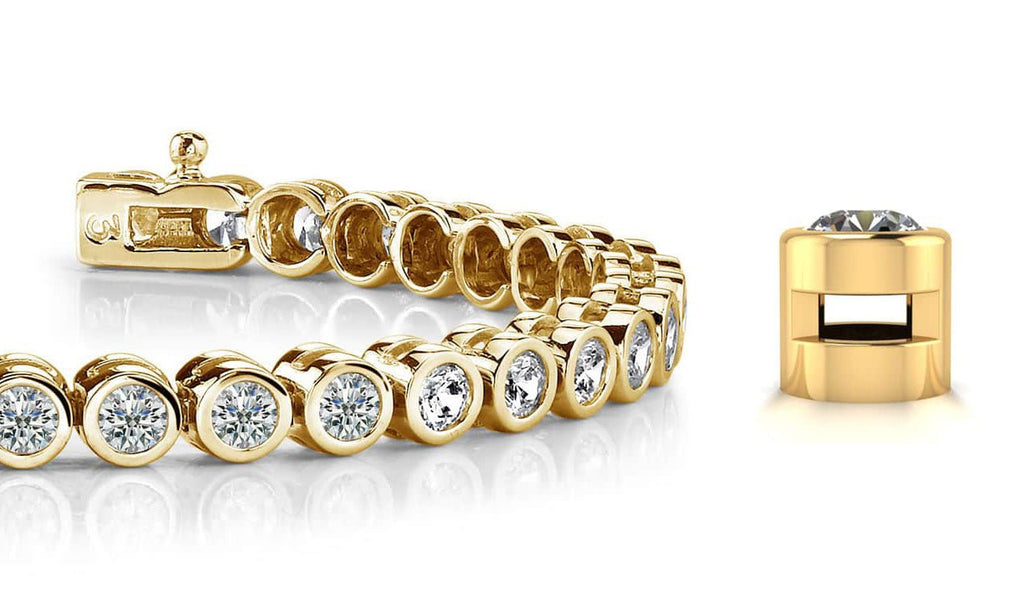 Classic Round Bezel Set Diamond Tennis Bracelet with 2.08 ct.(finished) 2.25mm - Luxury Time NYC