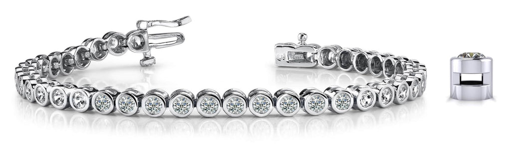 Classic Round Bezel Set Diamond Tennis Bracelet with 2.63 ct.(finished) 2.5mm - Luxury Time NYC