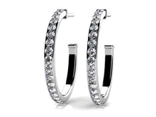 Load image into Gallery viewer, Classic Single Row Diamond Round Diamond Hoop Earrings with 1.01 ct.(finished) 1.7mm - Luxury Time NYC