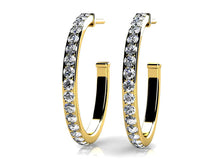 Load image into Gallery viewer, Classic Single Row Diamond Round Diamond Hoop Earrings with 1.50 ct.(finished) 1.9mm - Luxury Time NYC