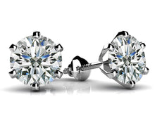 Load image into Gallery viewer, Classic Six Prong Diamond Stud Earrings with 0.50 ct.(finished) 4.0mm - Luxury Time NYC