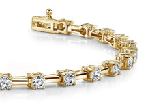 Load image into Gallery viewer, Classic Solid Rectangle Link Diamond Bracelet with 1.02 ct.(finished) 2mm - Luxury Time NYC