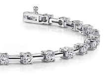 Load image into Gallery viewer, Classic Solid Rectangle Link Diamond Bracelet with 1.96 ct.(finished) 2.7mm - Luxury Time NYC