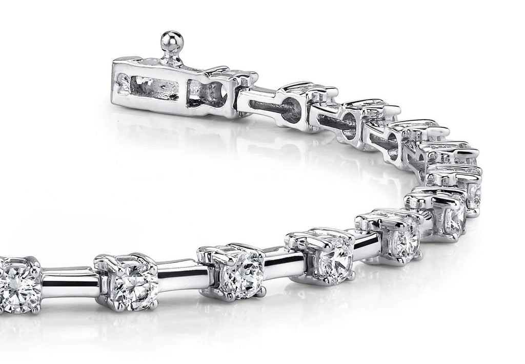 Classic Solid Rectangle Link Lab - Grown Diamond Bracelet with 1.02 ct.(finished) 2mm - Luxury Time NYC