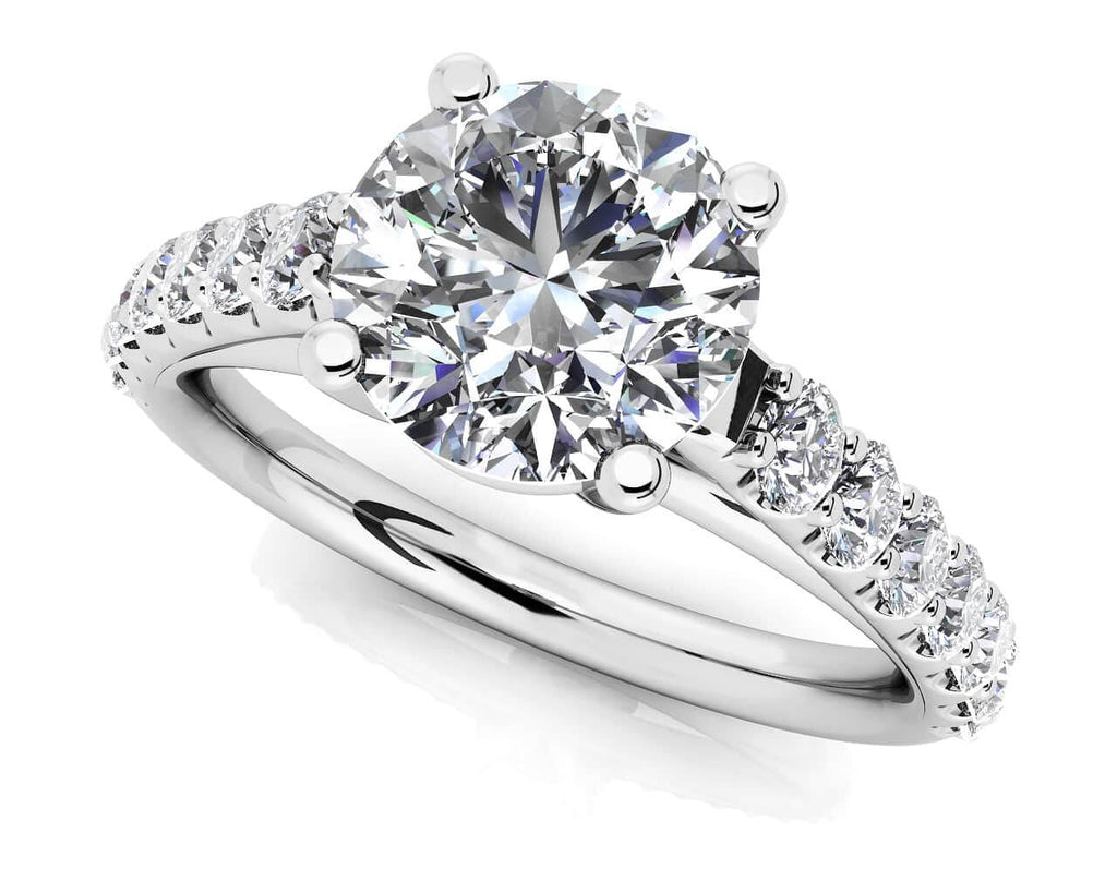 Classic Sparkle Diamond Engagement Ring with 0.96 ct. (0.50 ct. center diamond) - Luxury Time NYC