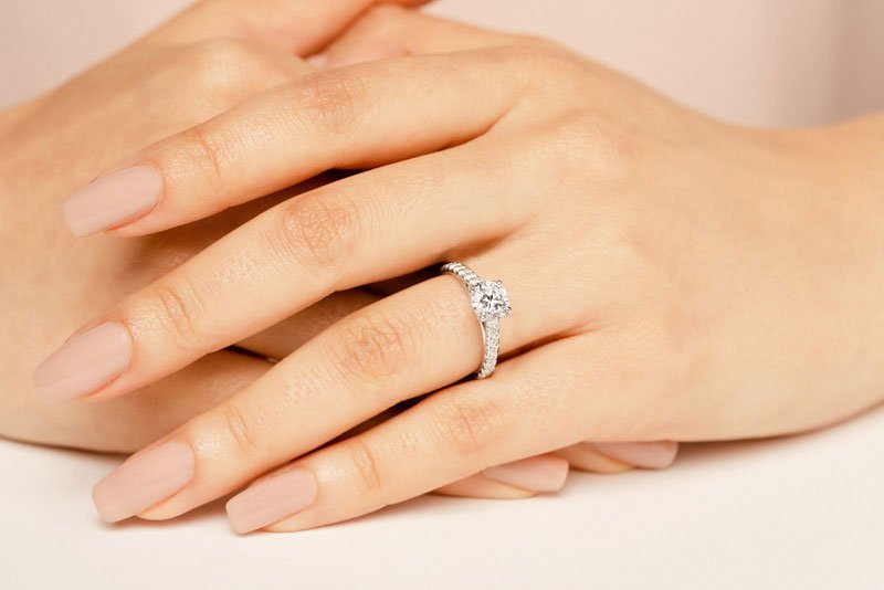 Classic Sparkle Lab - Grown Diamond Engagement Ring with 0.96 ct. (0.50 ct. center diamond) - Luxury Time NYC