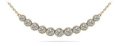 Classic Strand Necklace With Graduated Diamonds And Chain Lab - Grown Diamond with 0.99 ct.(finished) - Luxury Time NYC