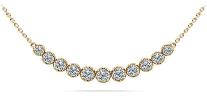 Classic Strand Necklace With Graduated Diamonds And Chain Lab - Grown Diamond with 0.99 ct.(finished) - Luxury Time NYC