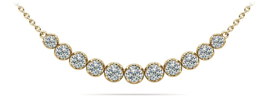 Classic Strand Necklace With Graduated Diamonds And Chain Lab - Grown Diamond with 3.07 ct.(finished) - Luxury Time NYC