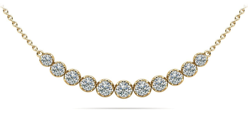 Classic Strand Necklace With Graduated Diamonds And Chain Lab - Grown Diamond with 3.07 ct.(finished) - Luxury Time NYC