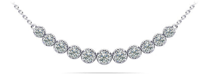 Classic Strand Necklace With Graduated Diamonds And Chain Lab - Grown Diamond with 3.07 ct.(finished) - Luxury Time NYC