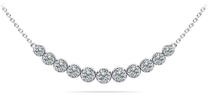 Classic Strand Necklace With Graduated Diamonds And Diamond Chain with 0.99 ct.(finished) - Luxury Time NYC