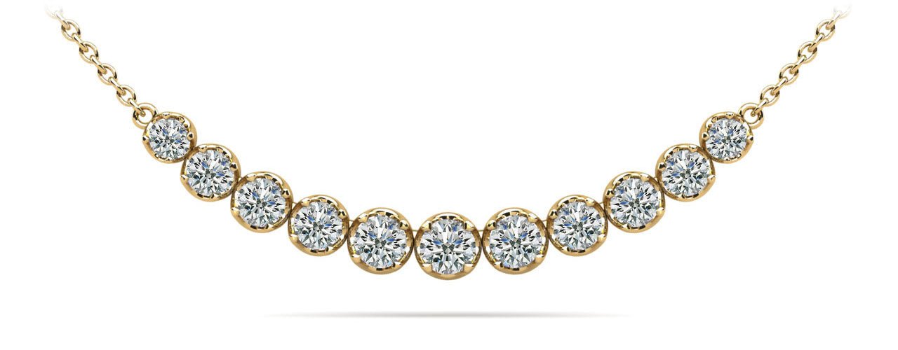 Classic Strand Necklace With Graduated Diamonds And Diamond Chain with 0.99 ct.(finished) - Luxury Time NYC