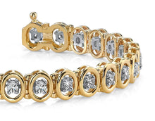 Load image into Gallery viewer, Classic Two Tone Oval Link Diamond Bracelet with 1.86 ct.(finished) 2.5mm - Luxury Time NYC