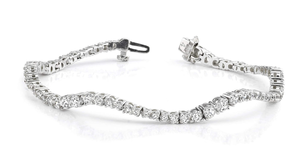 Classic Wave Journey Bracelet In Diamond with 3.07 ct.(finished) - Luxury Time NYC