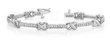 Load image into Gallery viewer, Classic Wavy X And Diamond Bracelet with 1.44 ct.(finished) 1.5mm - Luxury Time NYC