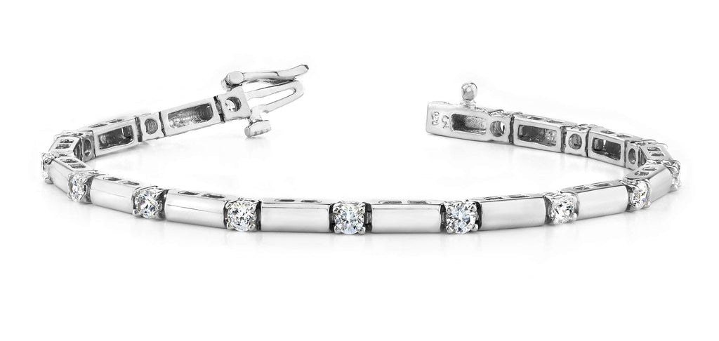 Clean Design Diamond And Bar Diamond Bracelet with 1.53 ct.(finished) 3.0mm - Luxury Time NYC