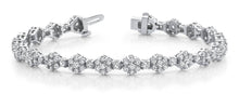 Load image into Gallery viewer, Cluster Flower Link Diamond Bracelet with 4.21 ct.(finished) 1.5mm, 2mm, 2.5mm - Luxury Time NYC