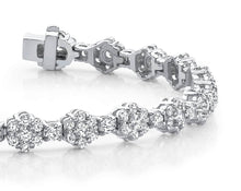 Load image into Gallery viewer, Cluster Flower Link Lab - Grown Diamond Bracelet with 4.64 ct.(finished) 1.7mm, 2.2mm, 2.5mm - Luxury Time NYC